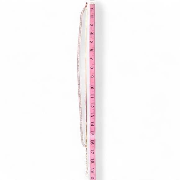 Elegant Gold Plated Double Chain Necklace with Sparkling Baguette Crystals - Picture 8 of 8